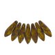 Czech Glass Daggers beads 5x16mm Lemon picasso